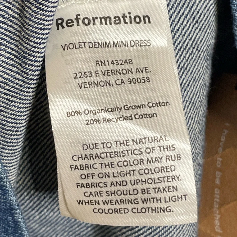 REFORMATION Violet Denim Mini Dress - Picture 10 of 10